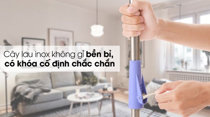 Bộ lau nhà Hommy MH-Xmop - Thân lau bằng inox không gỉ