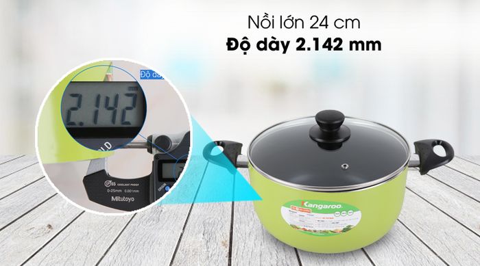 Nồi lớn - Nồi nhôm chống dính Kangaroo KG993MX - Bộ 3 cái