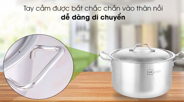 Tay cầm - Nồi inox nắp inox 26cm HT Cook N26-1DHT