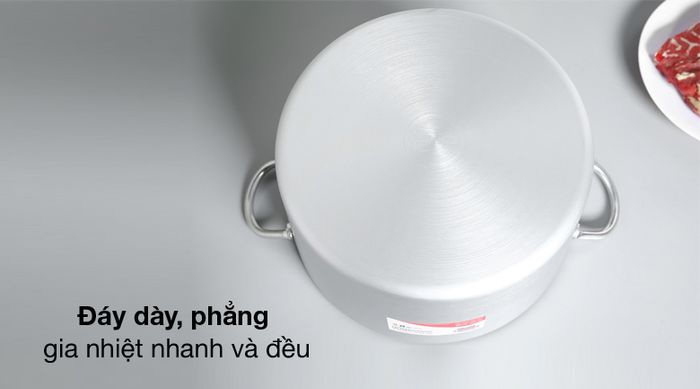 Đảy dày phẳng - Nồi nhôm anod 30 cm Sunhouse SHG2730SA