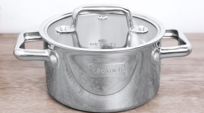 Nhỏ nhắn, sang trọng - Nồi inox 3 đáy nắp kính 16cm Elmich Trimax Eco EL-3991