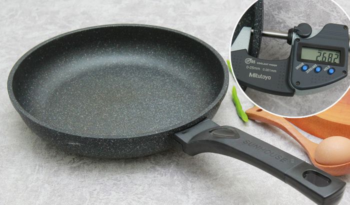 Chảo nhôm chống dính đá hoa cương 28 cm Sunhouse SBD28 - Dày 2.682 mm