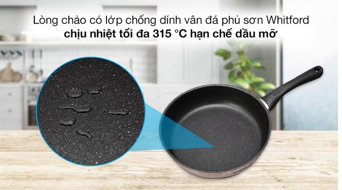 Lòng chảo - Chảo inox 5 đáy chống dính 24cm Sunhouse IN24M4