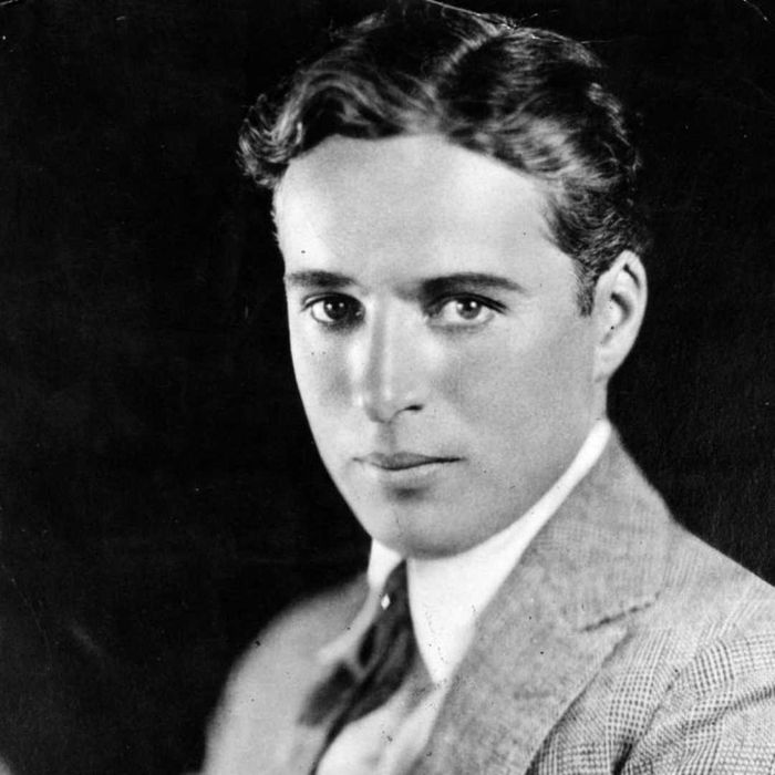 A photograph of Charlie Chaplin.