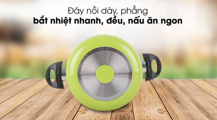 Đáy phẳng - Nồi nhôm chống dính Kangaroo KG993MX - Bộ 3 cái