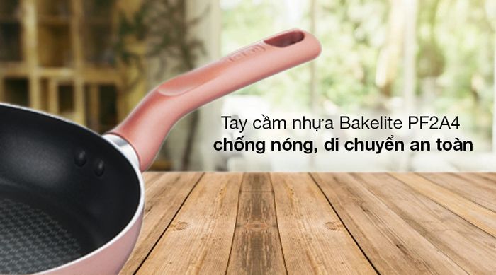 Bộ quánh chảo sạn vá nhôm chống dính Tefal G803S695 - Tay cầm nhựa Bakelite PF2A4