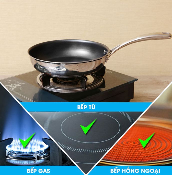 Sử dụng tốt trên các bếp từ, bếp hồng ngoại, bếp gas - Chảo sâu nhôm chống dính đáy từ 30cm Sunhouse SHG1230MMA