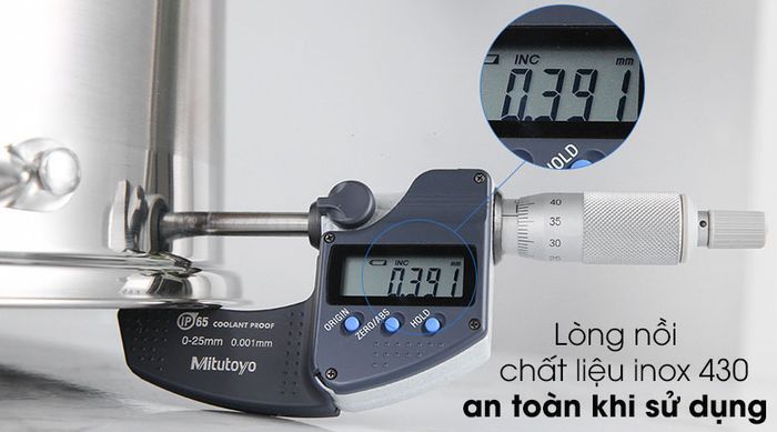 Độ dày lòng nồi - Bộ 3 nồi inox 5 đáy Kangaroo KG876