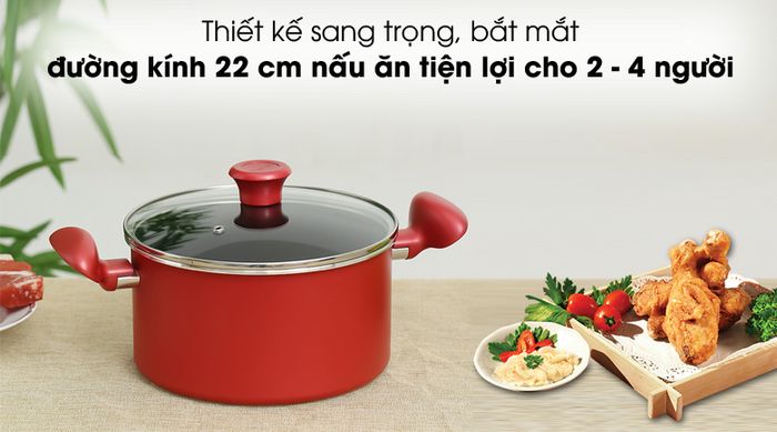 Sang đẹp - Nồi nhôm chống dính đáy từ 22cm TEFAL So Chef G1354595