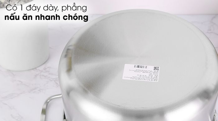 Bộ nồi inox 1 đáy 24 cm Delites XR001-24 - Thiết kế 1 đáy dày, phẳng