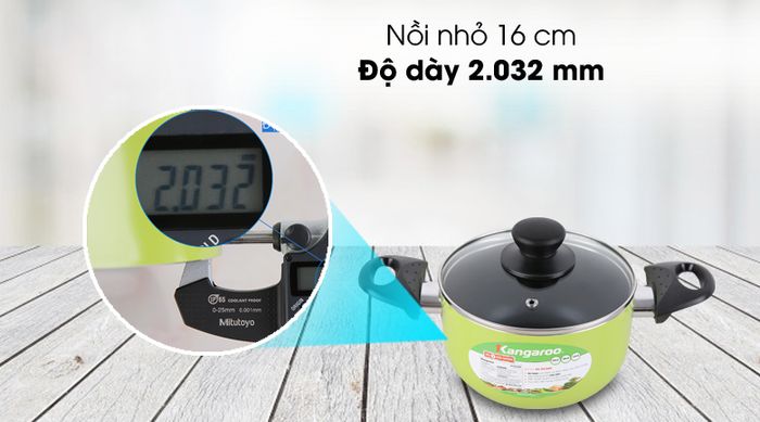Nồi nhỏ - Nồi nhôm chống dính Kangaroo KG993MX - Bộ 3 cái