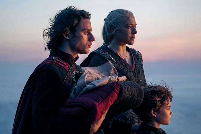 Harry Collett, Emma D’Arcy, Oscar Eskinazi in a scene from 'House of the Dragon.'