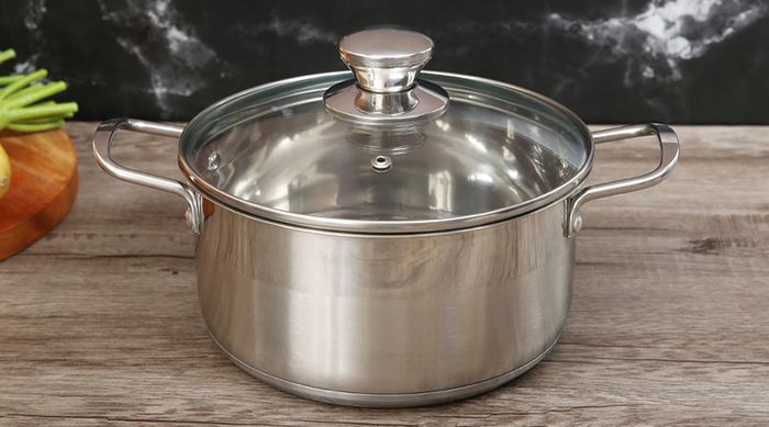 Nồi inox 3 đáy nắp kiếng 20cm Smartcook SM2401MN