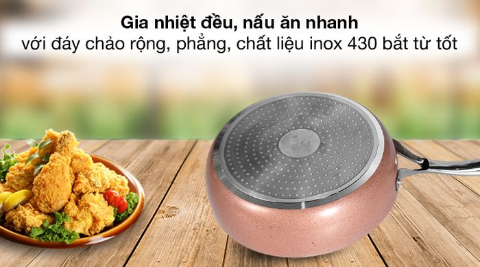 Đáy từ - Chảo nhôm sâu chống dính đáy từ 24 cm Elmich EL-5741MN