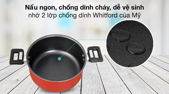 Chống dính - Nồi nhôm chống dính đáy từ 22cm Hommy NE002-22