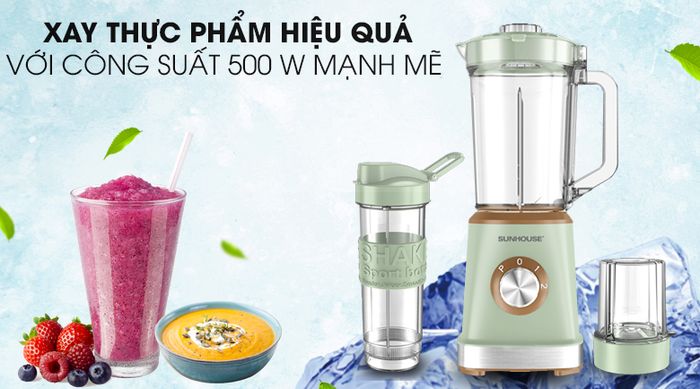 Công suất 500 W - Máy xay đa năng Sunhouse SHD5315G
