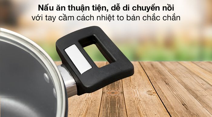 Tay cầm cách nhiệt - Nồi nhôm chống dính đáy từ 22cm Hommy NE002-22