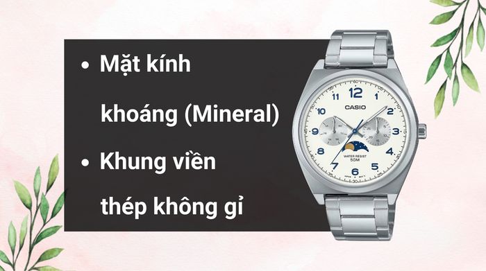 Chất liệu mặt kính và khung viền của mẫu đồng hồ