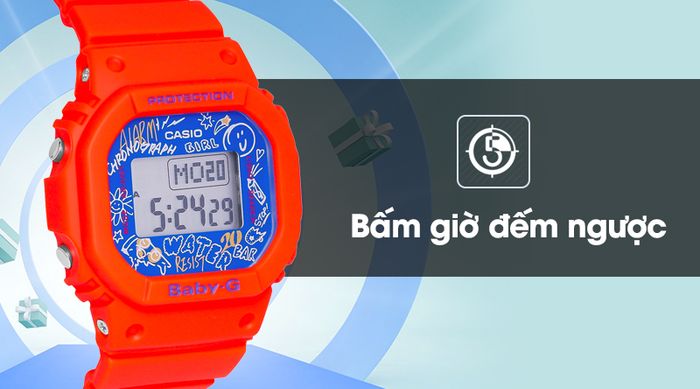 Đồng hồ Nữ Baby-G BGD-560SK-4DR có tính năng bấm giờ đếm ngược