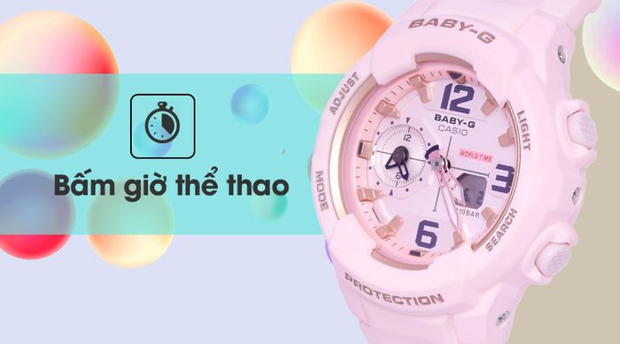 Đồng hồ Nữ Baby-G BGA-230SC-4BDR có tính năng bấm giờ
