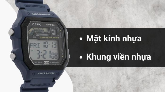 Chất liệu mặt kính và khung viền của mẫu đồng hồ
