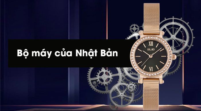 Đồng hồ nữ Elio ES035-01 được trang bị bộ máy Nhật Bản