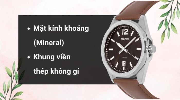 Chất liệu mặt kính và khung viền của mẫu đồng hồ