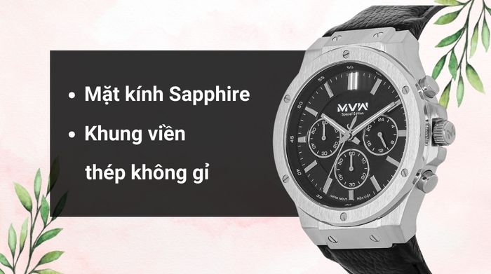 Chất liệu mặt kính và khung viền của mẫu đồng hồ