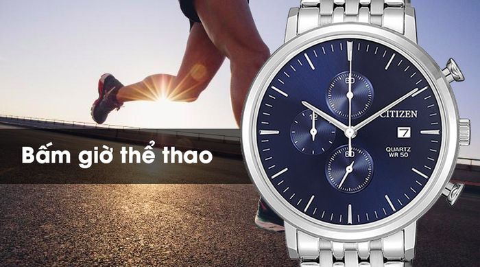Đồng hồ nam Citizen AN3610-55L có tính năng bấm giờ thể thao