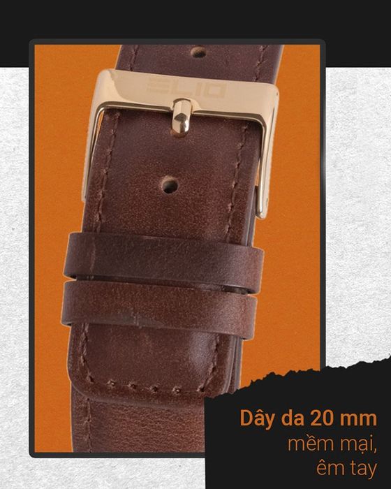 Đồng hồ Nam Elio EL062-01 có dây đeo bền đẹp, êm nhẹ