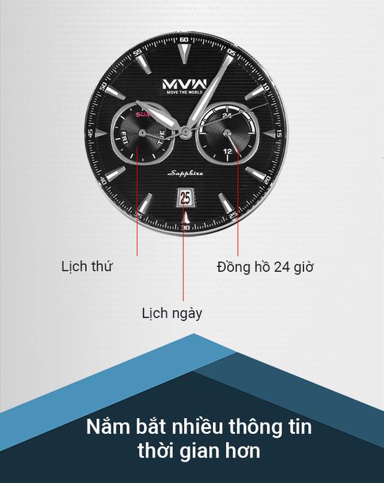 Đồng hồ nam MVW MS061-02 có thêm nhiều tiện ích khác