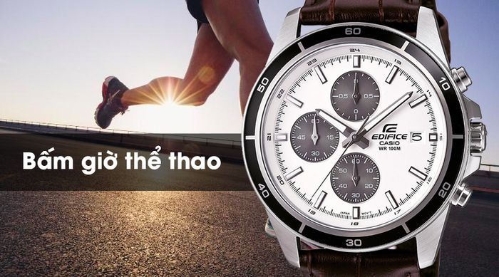 Đồng hồ nam Edifice Casio EFR-526L-7AVUDF có tính năng bấm giờ thể thao