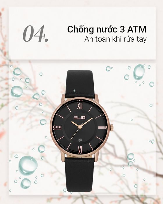Đồng hồ Nữ Elio EL050-02 có hệ số chống nước 3 ATM