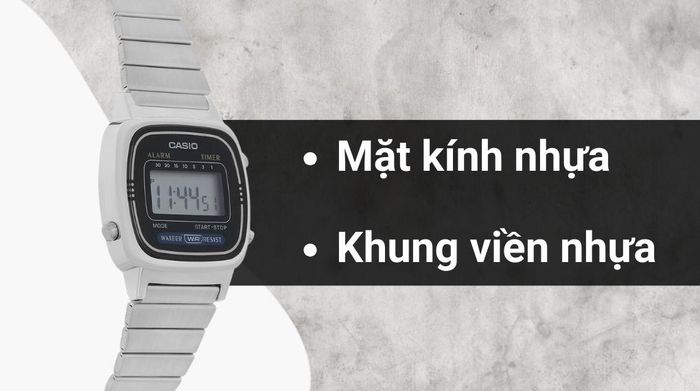 Chất liệu mặt kính và khung viền của mẫu đồng hồ