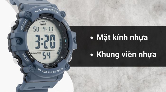 Chất liệu mặt kính và khung viền của mẫu đồng hồ