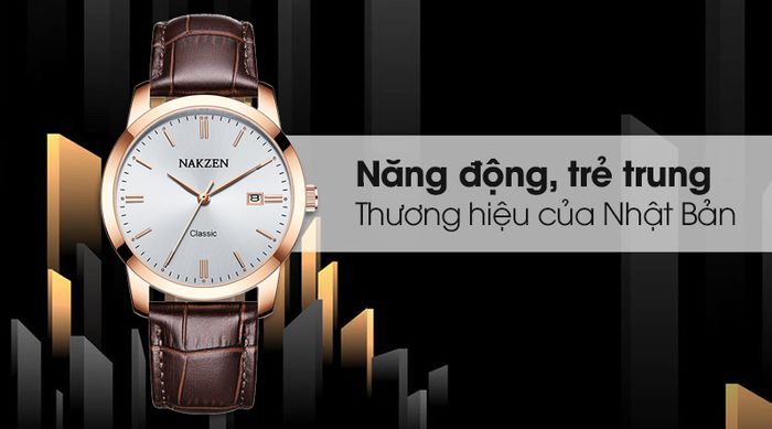 Đồng hồ nam Nakzen SL4072GBN-7NR với thiết kế năng động, trẻ trung