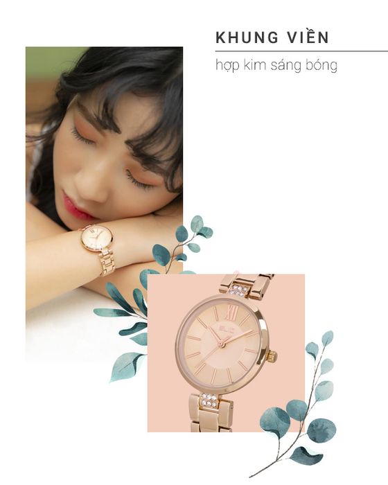 Đồng hồ Nữ Elio ES050-01 có khung viền hợp kim không bị oxy hóa
