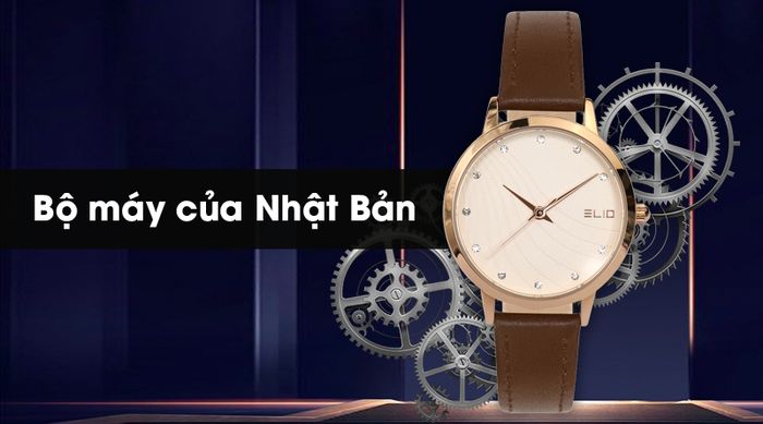 Đồng hồ nữ Elio EL007-01 sử dụng bộ máy của Nhật Bản