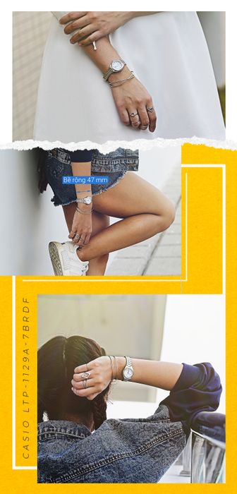 Đồng hồ nữ Casio LTP-1129A-7BRDF - đeo trên tay