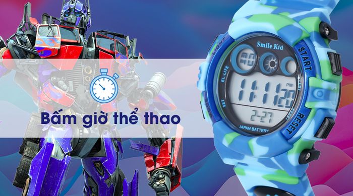 Đồng hồ trẻ em Smile Kid SL024-01 giúp bé tập luyện thể thao tốt hơn với tính năng bấm giờ