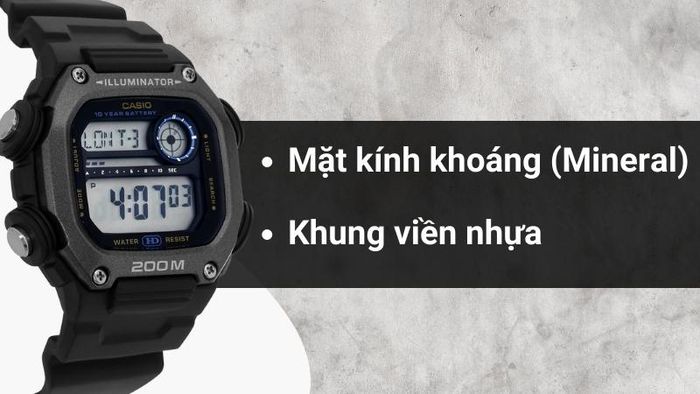 Chất liệu mặt kính và khung viền của mẫu đồng hồ