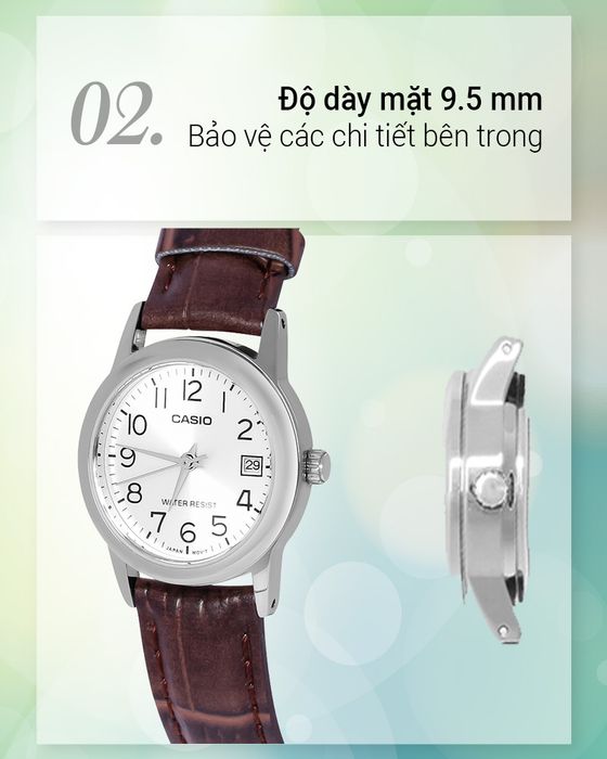 Đồng hồ Nữ Casio LTP-V002L-7B2UDF dày 9.5 mm