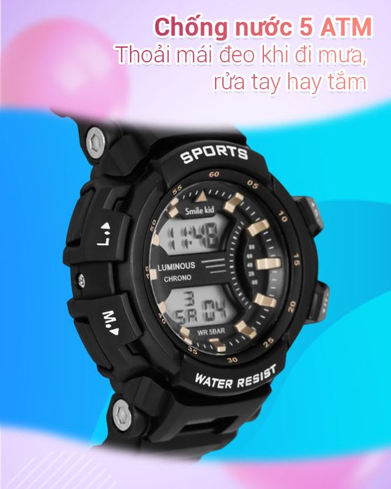 Đồng hồ trẻ em Smile Kid SL064-01 có độ chống nước 5 ATM