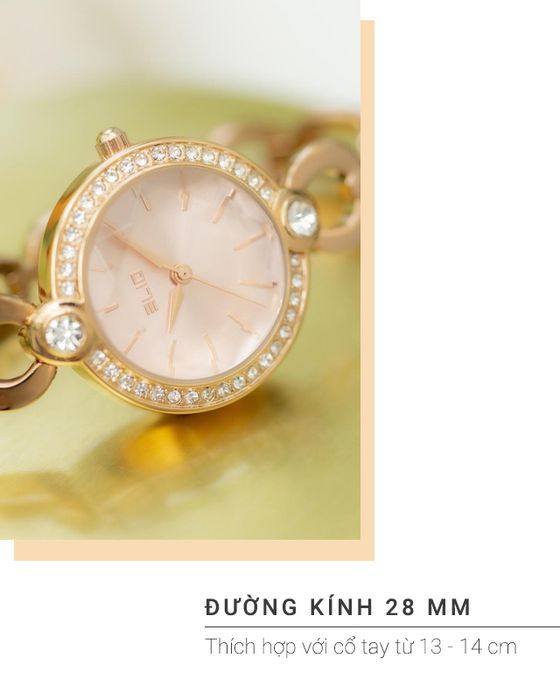 Đồng hồ Nữ Elio ES034-01 có đường kính mặt 28 mm nhỏ nhắn