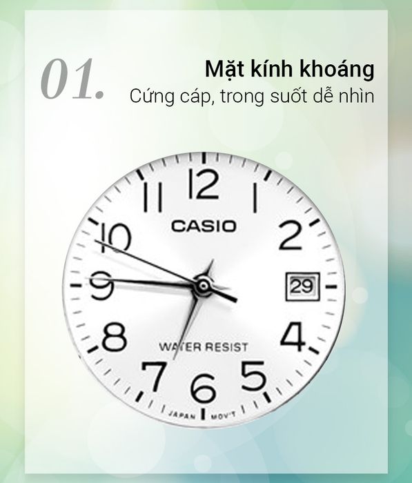 Đồng hồ Nữ Casio LTP-V002L-7B2UDF có mặt kính trong suốt