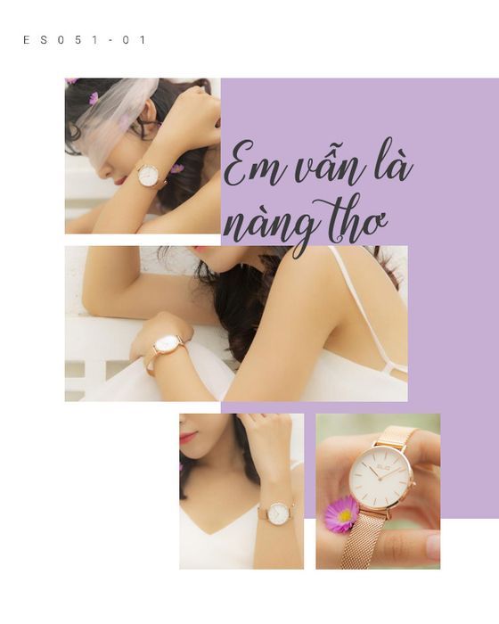 Đồng hồ Nữ Elio ES051-01 đơn giản, tinh tế