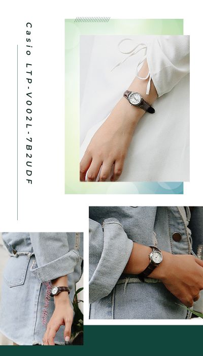 Trên tay đồng hồ Nữ Casio LTP-V002L-7B2UDF