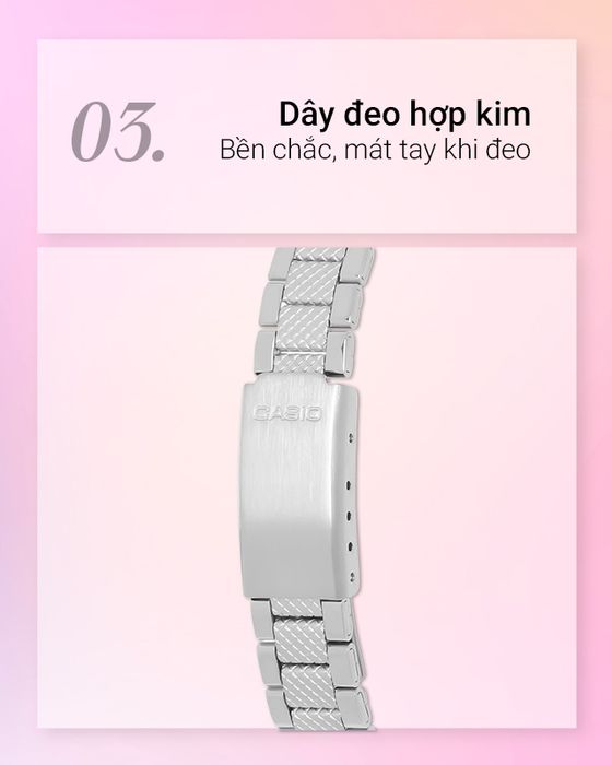 Đồng hồ nữ Casio LTP-1274D-7BDF có dây đeo hợp kim bền bỉ