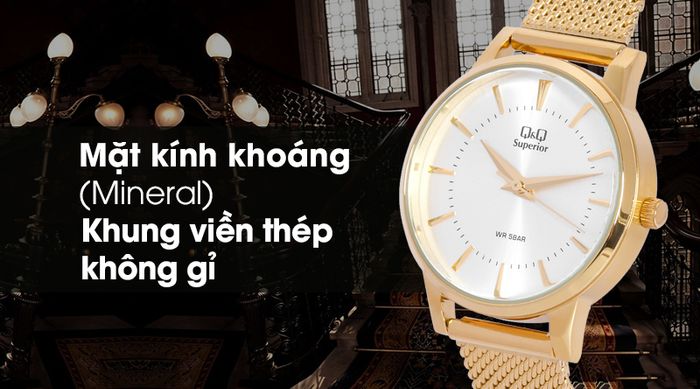 Đồng hồ nữ Q&Q S399J021Y có lớp vỏ ngoài bền chắc