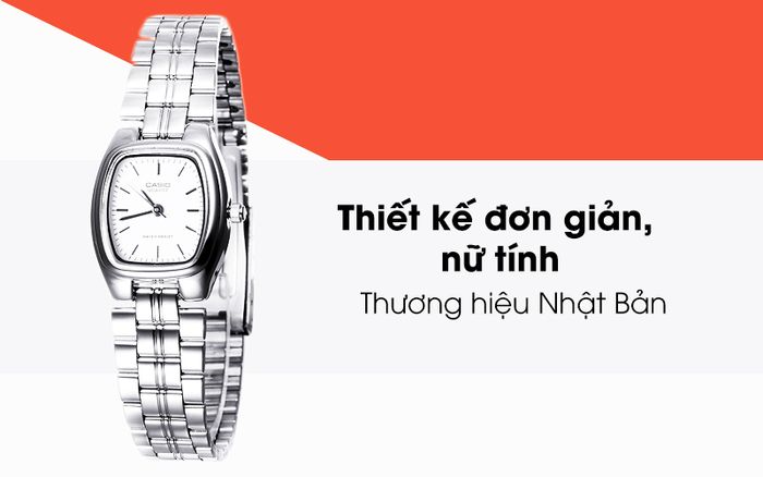 Đồng hồ nữ Casio LTP-1169D-7ARDF bạc có thiết kế đơn giản